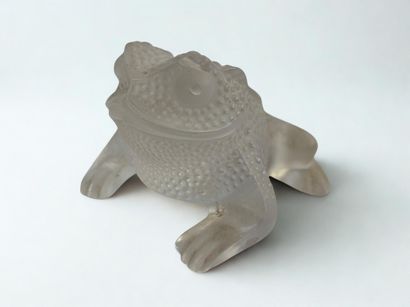 LALIQUE. 
Frog
Moulded pressed glass subject....