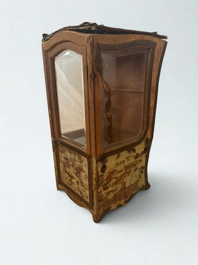 Miniature sedan chair with one door and two...