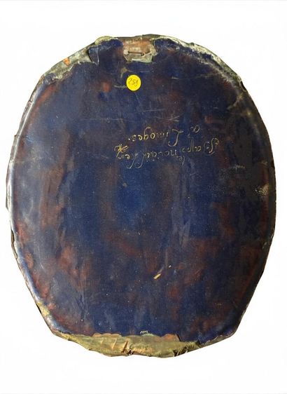 17th century Limoges enamel oval plate depicting...