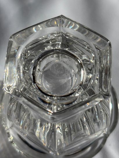BACCARAT. 
Covered crystal mustard pot and...