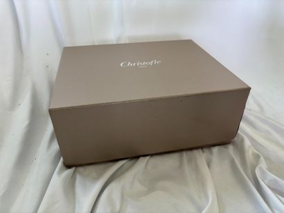 CHRISTOFLE. 
Black lacquered teak cigar box,...
