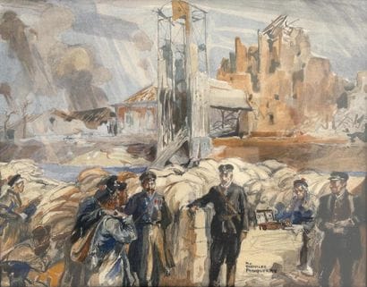 Charles FOUQUERAY (1869/72–1956). 
War scene...