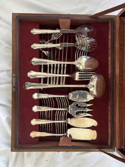 A set of 800-part sterling silver cutlery,...