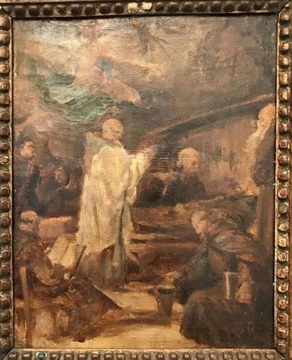 ECOLE du XIXe siècle 
Scène religieuse avec...