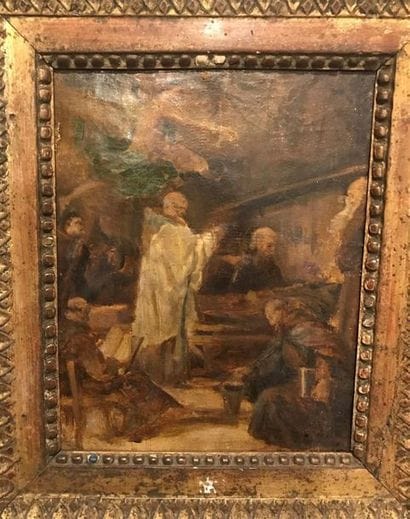 ECOLE du XIXe siècle 
Scène religieuse avec...