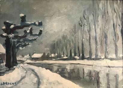 ECOLE MODERNE :
Paysage d'hiver 
Huile sur...