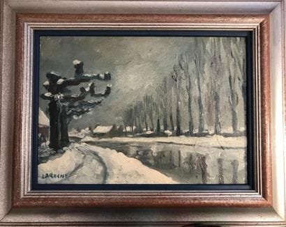 ECOLE MODERNE :
Paysage d'hiver 
Huile sur...