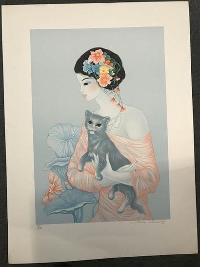 Mara TRAN-LONG (1935)
Jeune femme au chat,...
