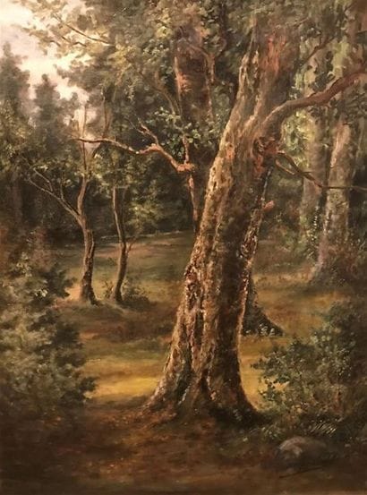Jeanne LABRIS (LABRIE) (XXe) 
Paysage arboré...