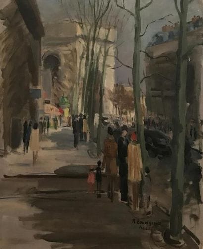Roland BOURIGEAUD 
Arc de triomphe 
Huile...