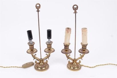 PAIRE DE LAMPES bouillottes 
Style Louis...
