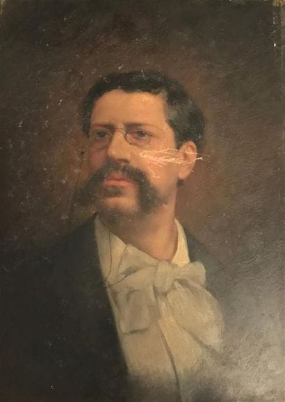 Jules PRÉVAL (XIX-XX)
Portrait d'homme 
Huile...