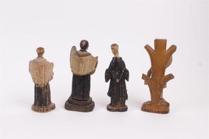 LOT de quatre sujets en bois, stuc doré et...