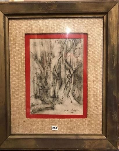 Marc SINGER (XXe) 
Les arbres 
Dessin à l'encre...