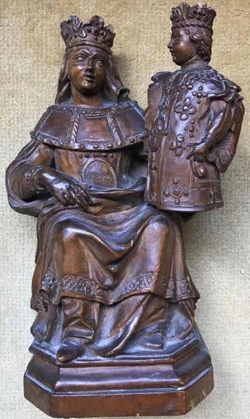 GROUPE de deux personnages, le Vierge et...