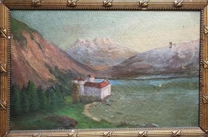 ECOLE MODERNE 
Paysage aux collines et château...
