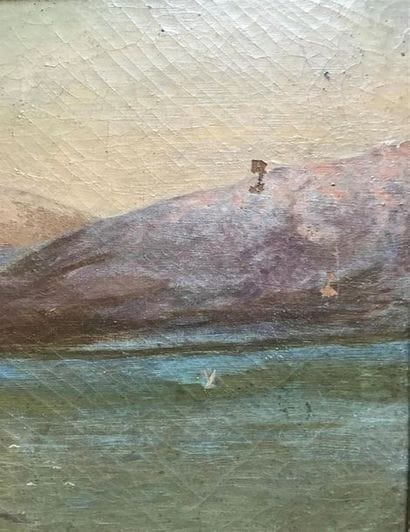 ECOLE MODERNE 
Paysage aux collines et château...