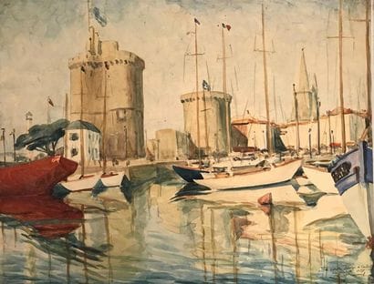 A. COLETTE (XXe) 
La Rochelle 
Aquarelle...