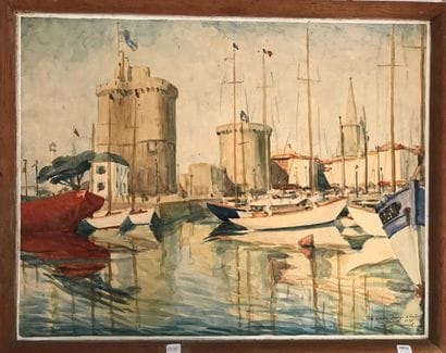 A. COLETTE (XXe) 
La Rochelle 
Aquarelle...