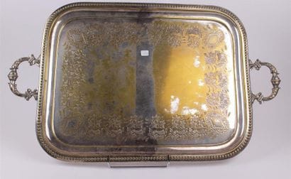 LOT de plateries en métal argenté et inox...