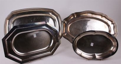 LOT de plateries en métal argenté et inox...