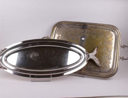 LOT de plateries en métal argenté et inox...
