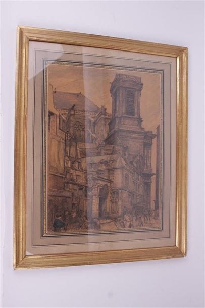 A. BOUCHEROT (XXème)
Vue de Saint Eustache,...