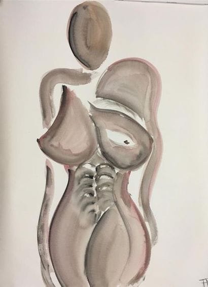 ECOLE CONTEMPORAINE
Nu féminin
Lavis d'encre...