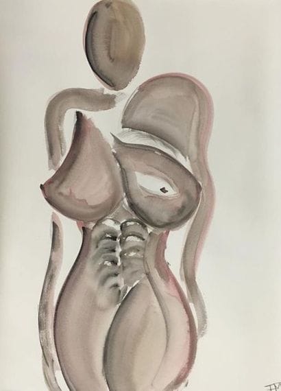 ECOLE CONTEMPORAINE
Nu féminin
Lavis d'encre...
