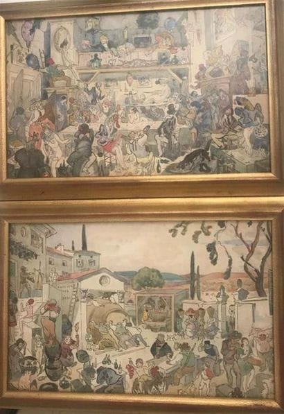 ECOLE MODERNE
Scènes animées
Deux aquarelles...