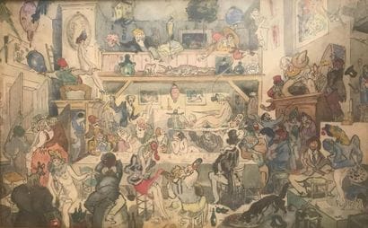 ECOLE MODERNE
Scènes animées
Deux aquarelles...