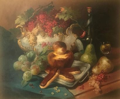 ECOLE MODERNE
Nature morte à la brioche et...