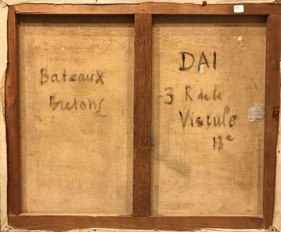 ECOLE MODERNE 
Bateaux Bretons 
Huile sur...