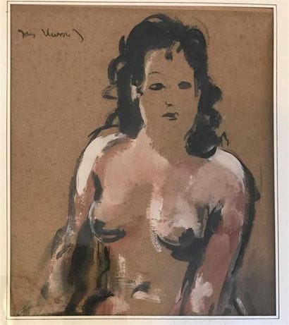 ECOLE MODERNE 
Portrait de femme 
Encre et...