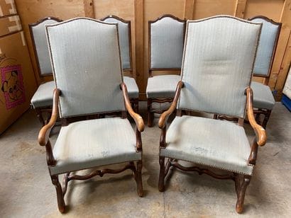ENSEMBLE comprenant deux fauteuils et quatre...