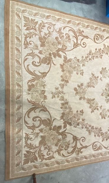 TAPIS mécanique en coton à décor en camaïeu...