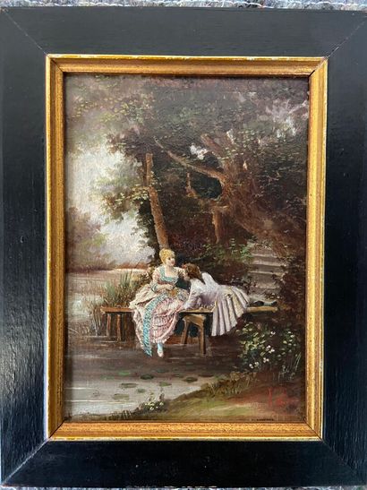 L .ELOIR (XXème siècle)

Scène galante 

Huile...