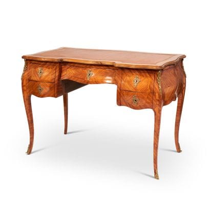 Rosewood and violet wood pedestal desk with...