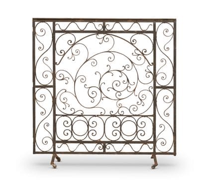 Wrought iron screen of square form with openwork...