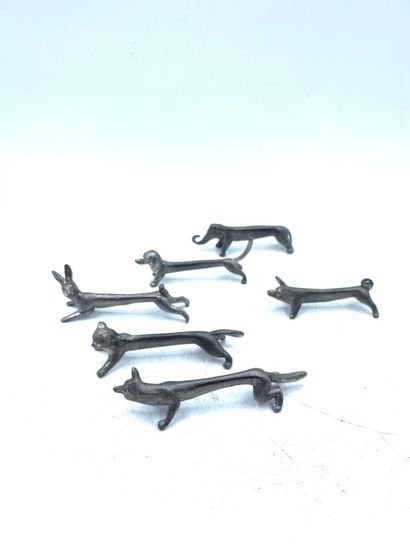 Lot de sujets animaliers en bronze miniature.
XIXe-XXe...
