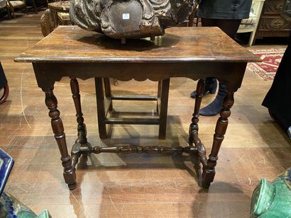 Deux tables en bois naturel reposant sur...