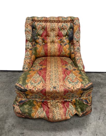 Mobilier de salon confortable en tissu polychrome...