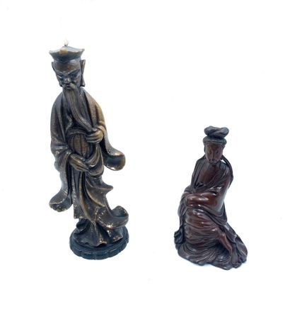 JAPON, XXe siècle
Sujet en bois sculpté représentant...