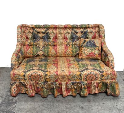 Mobilier de salon confortable en tissu polychrome...