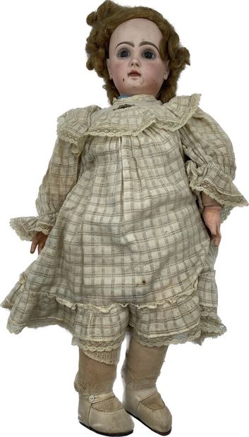 French doll with bisque head and closed mouth....