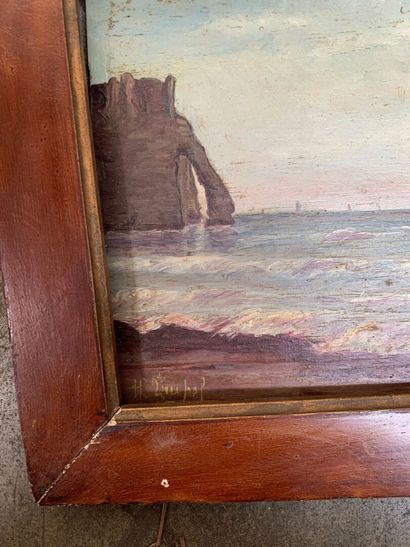 Modern school
Cliff of Etretat
Oil on panel...