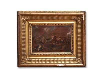French school circa 1760
Fight of horsemen
Oil...