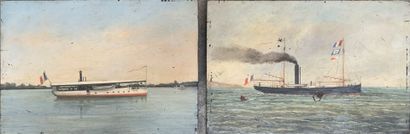 Modern school
Boats with flags
Two oils on...