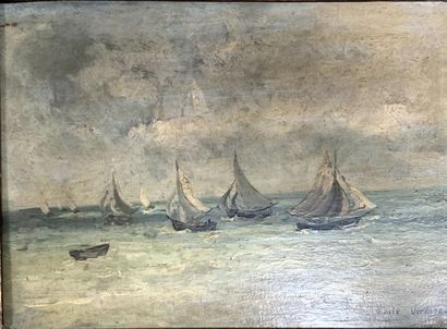 Émile Louis VERNIER (1829-1887)
Marine 
Oil...
