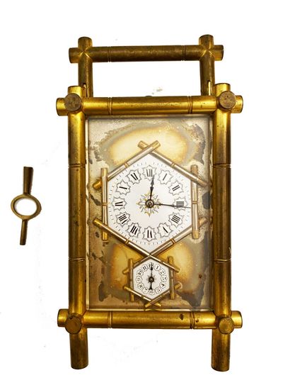 Officer's clock in gilt bronze in imitation...